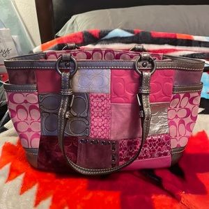 Patch work, Pink , coach bag